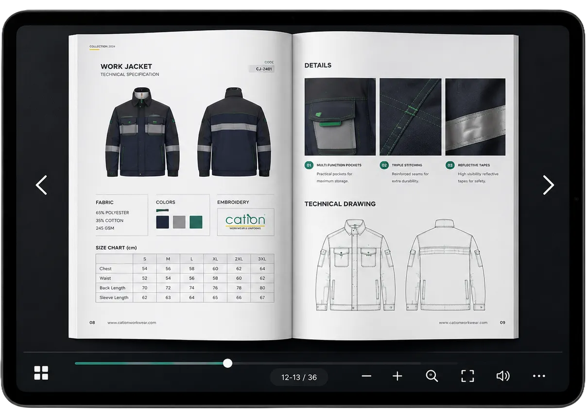 Corporate workwear flipbook catalog